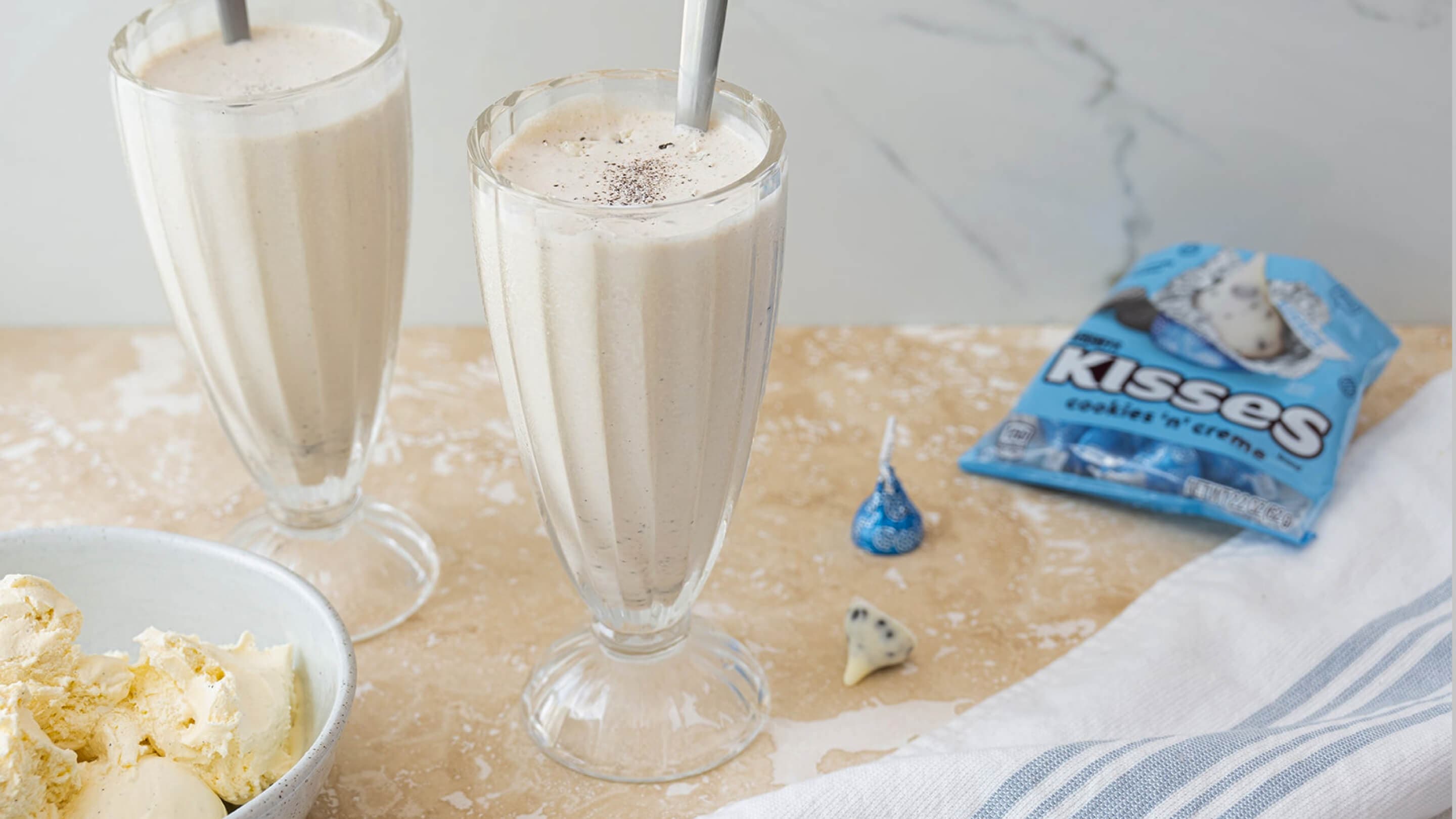 two cookies and creme milkshakes