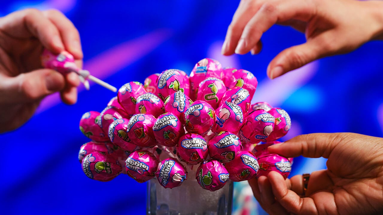 lollipops pulled from ball