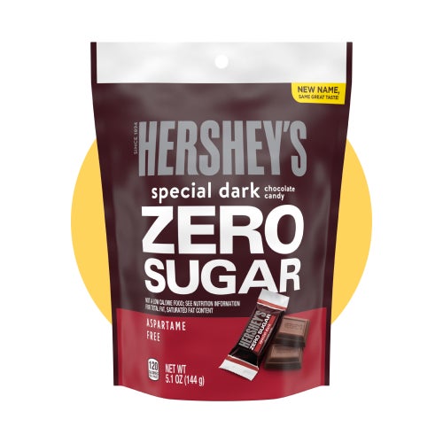 bag of hersheys special dark zero sugar chocolate candy bars