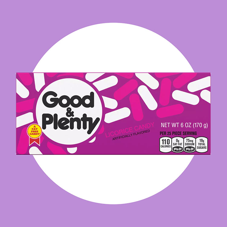 large box of good and plenty licorice candy
