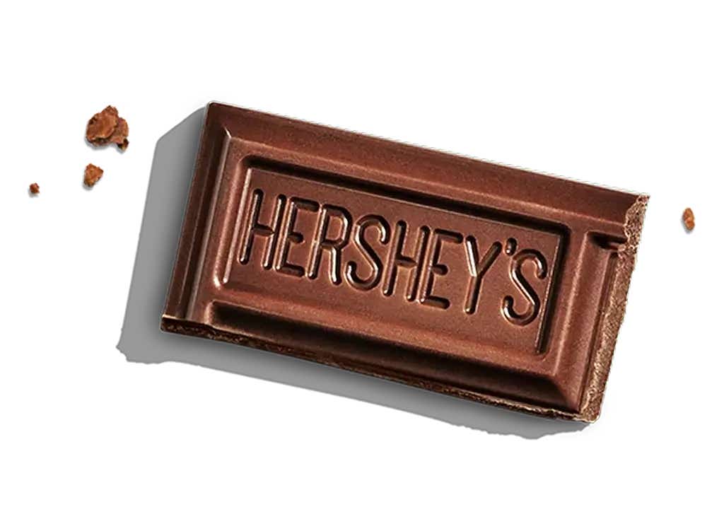unwrapped hersheys milk chocolate pip