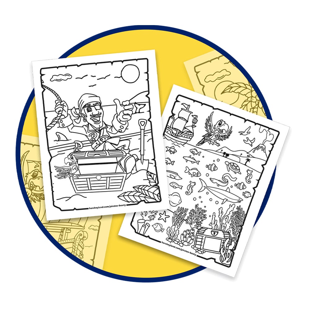pirates booty themed coloring pages featuring captain bob and crunchy the parrot