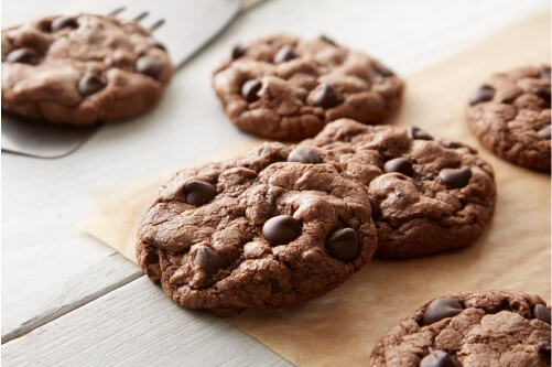 freshly baked chocolate chip cookies